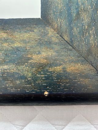Espejo de madera negro/verde oliva