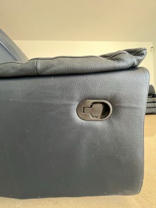 Sofá 3 plazas piel Natuzzi Azul