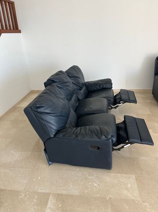 Sofá 3 plazas piel Natuzzi Azul
