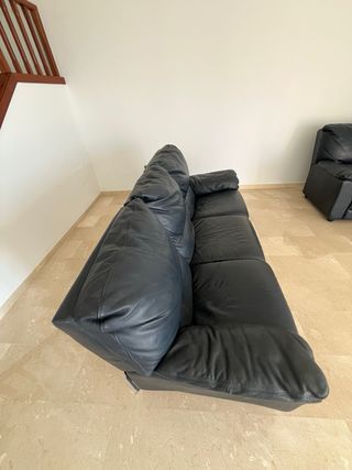 Sofá 3 plazas piel Natuzzi Azul