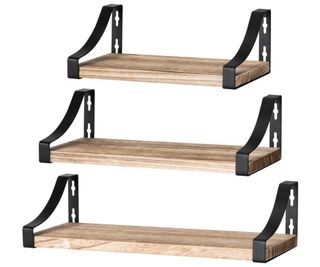 3 baldas estanterías Madera y Metal
