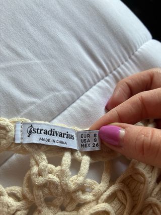 Chaleco Crochet Beige Stradivarius