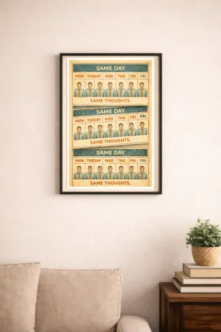 Poster Decorativo Same Day motivazionale vintage