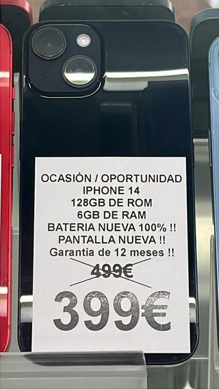 iPhone 14 128GB Negro - Batería y Pantalla Nuevas