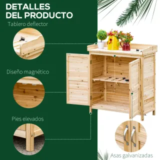 Armario de jardín de madera exterior