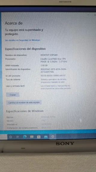 Portátil Sony VAIO Plata