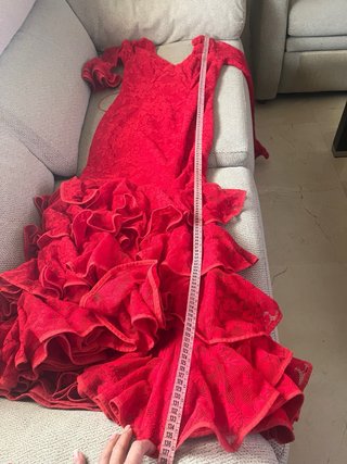 Traje de Flamenca Rojo Encaje