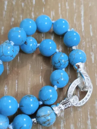 Collana Pietra Turchese con Chiusura Argento