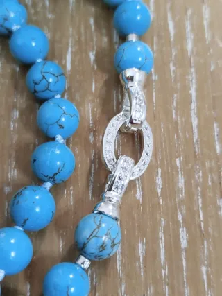Collana Pietra Turchese con Chiusura Argento