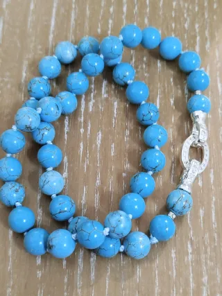 Collana Pietra Turchese con Chiusura Argento