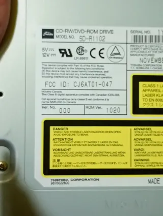 UNITÀ CD-RW/DVD-ROM DRIVE TOSHIBA MOD. SD-R1102