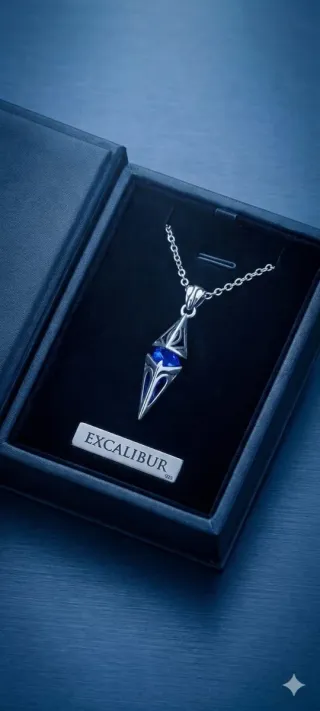 Colgante Excalibur Plata 925 Azul