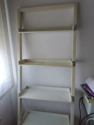Urgente Estantería Escalera Blanca Madera