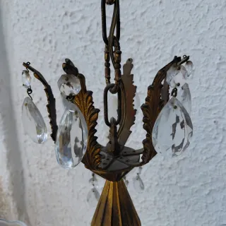 Lampadario Luigi XVI vintage bronzo e cristallo