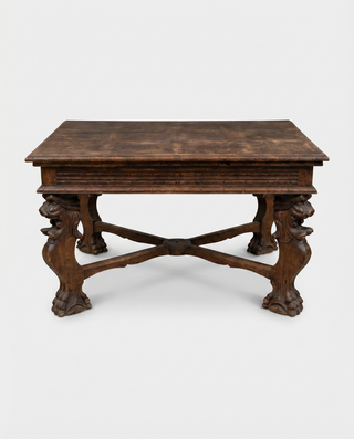 Mesa de comedor clásica de madera maciza