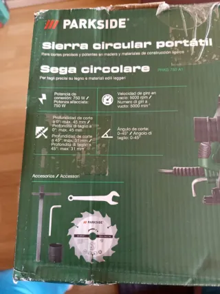 Sierra Circular Portátil Parkside PHKS 750 A1