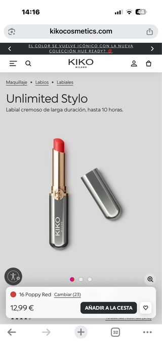 Pintalabios Kiko Milano Unlimited Stylo Rojo