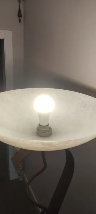 Lámpara de pie hierro forjado cristal italiano