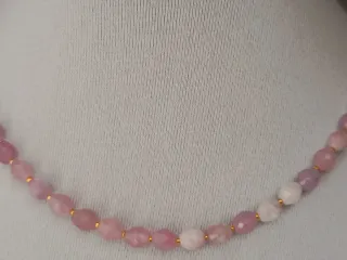 Collana perle di kunzite