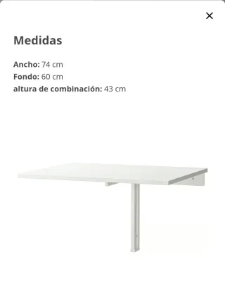 Mesa abatible pared Ikea blanca