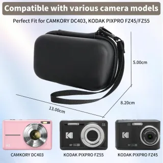 Funda rígida negra para cámara compacta