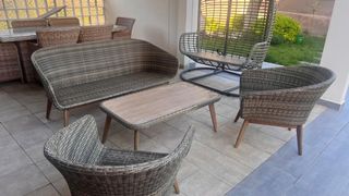 Conjunto de Muebles de Jardín Ratán y cojines