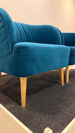 Sillón Terciopelo Vintage Azul Teal