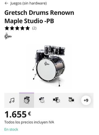 Batería Gretsch Renown Arce