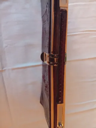 Borsa in pitone color oro e rosso