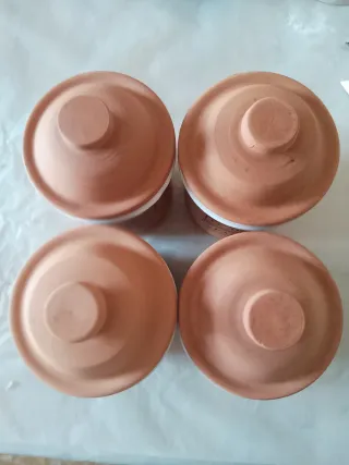 Set 4 Contenitori Terracotta Zucchero Caffè Farina