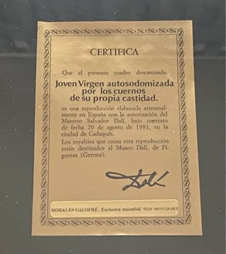 Reproducción “Joven virgen autosodomizada” Dalí