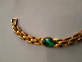 Pulsera Vintage Chapada Oro 22K con Cabujones19cm