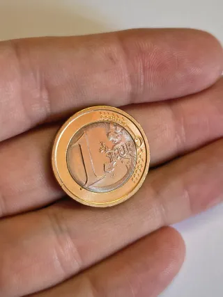 1 Euro Errore di conio metallo in eccesso