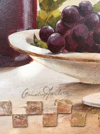 Cuadro Claudia Ancillotti Vino y Uvas 82x61x 5