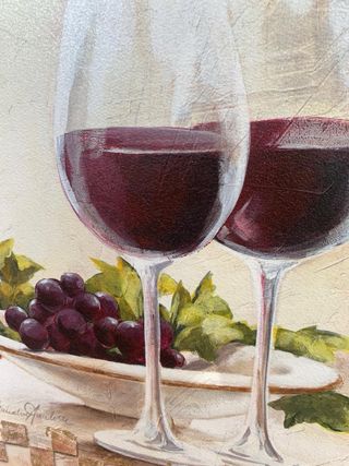 Cuadro Claudia Ancillotti Vino y Uvas 82x61x 5