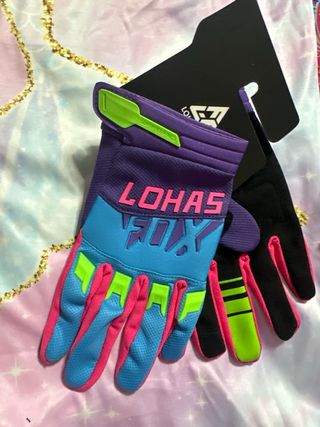 Guantes Lohas Fox Morado y Rosa Segunda Mano