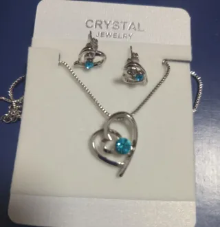 Conjunto Colgante y Pendientes azul