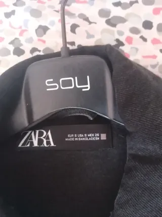 Cazadora vaquera Zara negra,over size,talla S