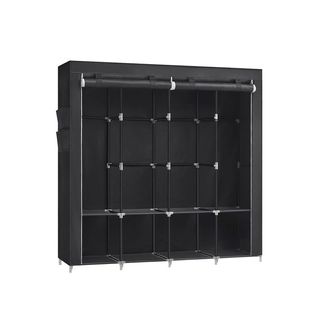 Armario Tela 45x170x167cm 4 Barras Negro SONGMICS RYG094B02