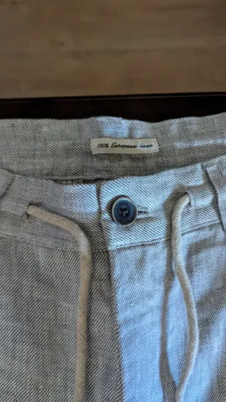 Pantalón Zara Lino Gris Talla 40
