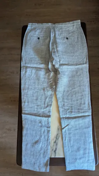 Pantalón Zara Lino Gris Talla 40