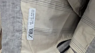 Pantalón Zara Lino Gris Talla 40