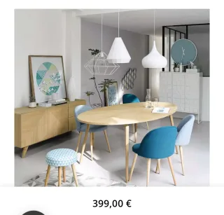 Mesa comedor ovalada 8 personas L.200