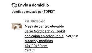 Mesa de centro elevable madera