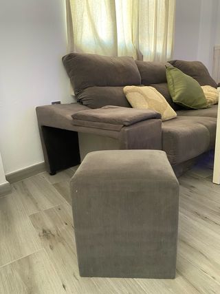 Sofá chaise longue gris antracita