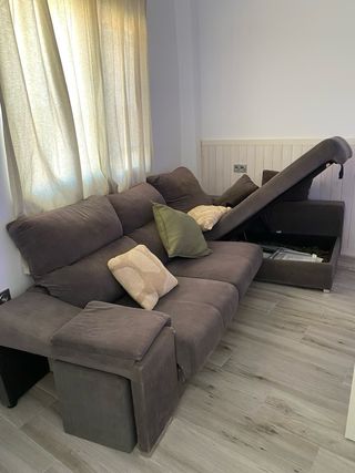 Sofá chaise longue gris antracita