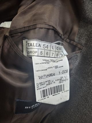 Traje Burberry talla XL gris lana peinada