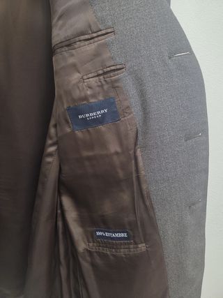 Traje Burberry talla XL gris lana peinada