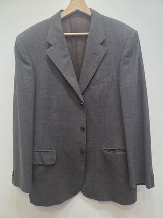Traje Burberry talla XL gris lana peinada