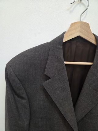 Traje Burberry talla XL gris lana peinada